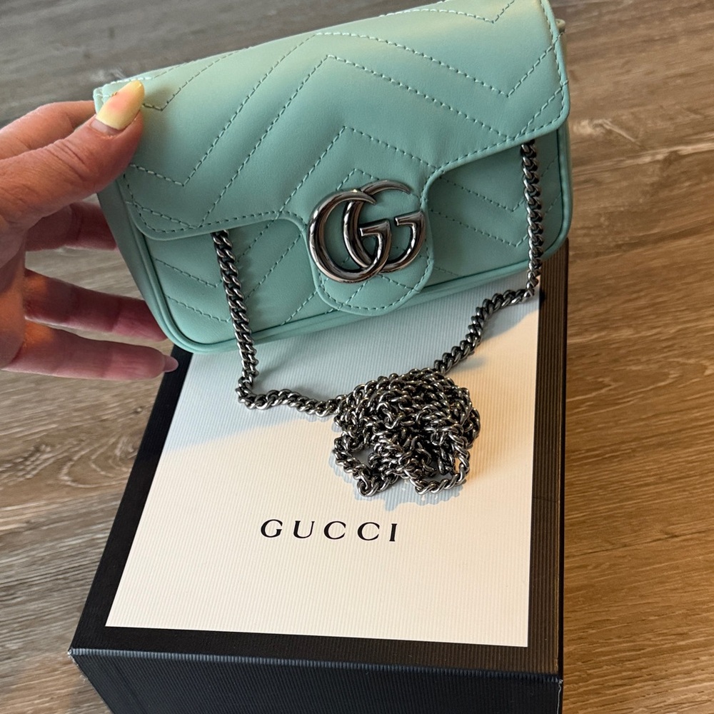 Gucci Light Green Quilted Mini Bag